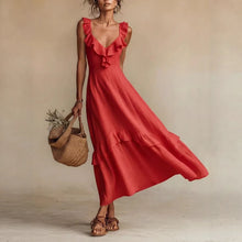 Load image into Gallery viewer, Sleeveless Ruffle Detail High-Waist Maxi Dress – 7 Colors, S–3XL