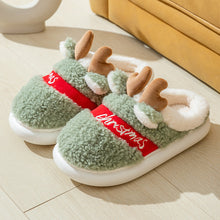 Load image into Gallery viewer, Christmas Shoes Winter Home Slippers Elk Soft Cozy Bedroom Slipper Slip On House Shoes