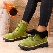 Load image into Gallery viewer, Women’s Lace-Up Suede Fleece-Lined Ankle Boots | Cozy Winter Boots