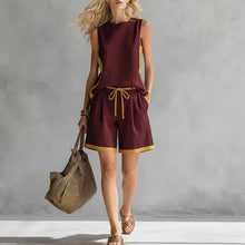 Load image into Gallery viewer, Solid Color Loose Casual Vest and Shorts Set