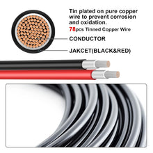 Load image into Gallery viewer, Geosiry 10AWG Solar Extension Cable – 30ft (1 Red + 1 Black)