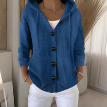 Load image into Gallery viewer, Women’s Button-Down Hoodie Cardigan Sweater Coat