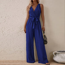 Load image into Gallery viewer, Women's Strap High-Waist Sleeveless Jumpsuit – Ice Silk Casual Wide-Leg