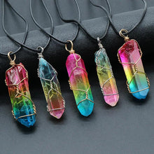 Load image into Gallery viewer, Hot Selling Stone Crystal Pillar Tree Of Life Pendant Ins Fashion Necklace