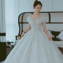 Load image into Gallery viewer, Off Shoulder French Main Wedding Dress