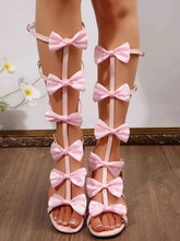Load image into Gallery viewer, Chic Bow Heels: Strappy Sandals