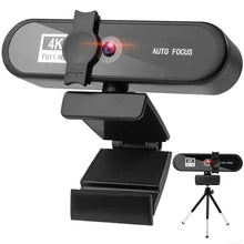 Load image into Gallery viewer, 2K 4K Pc Webcam With Gift Tripod Autofocus Usb Web Camera Laptop Mini Camera 1080P with Microphone For Full Widescreen Laptop USB Webcams Privacy Shutter Tripod Desktop Notebook Webcam Video Calling Recording Webcam