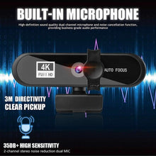 Load image into Gallery viewer, 2K 4K Pc Webcam With Gift Tripod Autofocus Usb Web Camera Laptop Mini Camera 1080P with Microphone For Full Widescreen Laptop USB Webcams Privacy Shutter Tripod Desktop Notebook Webcam Video Calling Recording Webcam