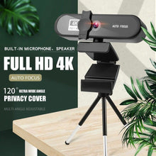 Load image into Gallery viewer, 2K 4K Pc Webcam With Gift Tripod Autofocus Usb Web Camera Laptop Mini Camera 1080P with Microphone For Full Widescreen Laptop USB Webcams Privacy Shutter Tripod Desktop Notebook Webcam Video Calling Recording Webcam