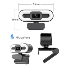 Load image into Gallery viewer, 2K Webcam Web Camera Study Chat Work PC Laptop Desktop USB With Microphone WebCamera Home Auto Light Correction for Desktop Laptop Streaming Computer USB Web Camera