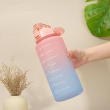 Load image into Gallery viewer, 2L Large Capacity Water Bottle With Straw With Time Marker Frosted Cup Girls Large Portable Travel Bottles Sports Fitness Cup Water Bottle With Time Marker 2L Drinking Bottles With Straw BPA Free 2L Leakproof Sports Water Bottles For Fitness Gym