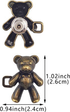 Load image into Gallery viewer, 2Pcs Bear Shaped Adjustable Jean Button Waist Buckle Snap Pants Buckle Extender Replacement Jeans Button Safety Pins No Sew Detachable Waist Body Fit Tighten Safety Pins