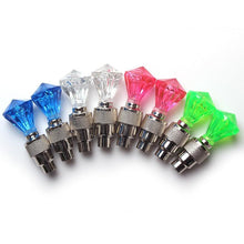 Load image into Gallery viewer, 2PCS Bicycle Valve Lights Wheel Spokes Tire LED Light Tire Valve Caps Cycling Lantern Lamp Bike Accessory LED Bike Wheel Light Tire Valve Cap Neon Lamp Shockproof For Front And Rear Wheel Flashing Lamp Glow In The Dark Cool Accessories