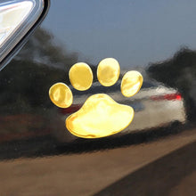 Load image into Gallery viewer, 2PCS Car Sticker Cool Design Paw 3D Animal Dog Cat Bear Foot Prints Footprint Decal Car Stickers Silver Gold Chrome Dog Paw Footprint Sticker Decal Auto Car Emblem Decal Decoration Dog Paw Decals Dog Footprint Car Decals Self-Adhesive Car Auto Accessories