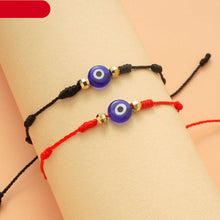Load image into Gallery viewer, 2pcs Eye Pendant Couple Bracelet Lucky Jewelry Braided Rope Bracelets Fashion Card Good Luck Pinky Promise Distance Matching Bracelets For Couple Friendship Family Adjustable Hand-Woven Cords Rope Thread Bracelet Protection Jewelry