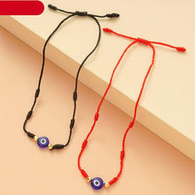 Load image into Gallery viewer, 2pcs Eye Pendant Couple Bracelet Lucky Jewelry Braided Rope Bracelets Fashion Card Good Luck Pinky Promise Distance Matching Bracelets For Couple Friendship Family Adjustable Hand-Woven Cords Rope Thread Bracelet Protection Jewelry