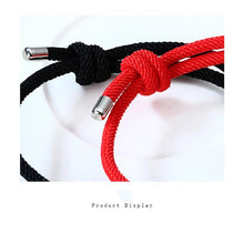 Load image into Gallery viewer, 2Pcs Heart Matching Friendship Couple Minimalist Bracelet Rope Braided Magnetic Distance Bracelet Magnetic Matching Heart Bracelet For Him Her Couple Gift For Girlfriend Boyfriend Lover Wife Husband