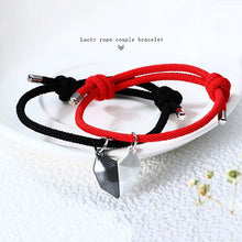 Load image into Gallery viewer, 2Pcs Heart Matching Friendship Couple Minimalist Bracelet Rope Braided Magnetic Distance Bracelet Magnetic Matching Heart Bracelet For Him Her Couple Gift For Girlfriend Boyfriend Lover Wife Husband