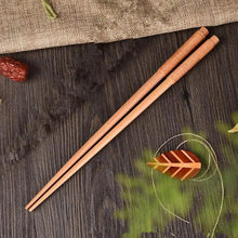 Load image into Gallery viewer, 2PCS Incredible Handmade Japanese Natural Chestnut Wood Sushi Chopsticks Set Value Gift Sushi Chinese food