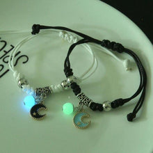Load image into Gallery viewer, 2PCS New Glow In Dark Luminous Cat Star Moon Bracelet Couple Handmade Adjustable Rope Matching Friend Bracelet Luminous Matching Bracelets For Couples Best Friend Gift