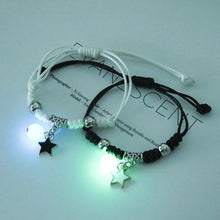 Load image into Gallery viewer, 2PCS New Glow In Dark Luminous Cat Star Moon Bracelet Couple Handmade Adjustable Rope Matching Friend Bracelet Luminous Matching Bracelets For Couples Best Friend Gift