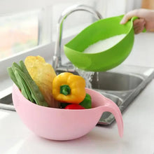 Load image into Gallery viewer, 2PCS Nordic Food Grade Plastic Rice Beans Peas Washing Filter Strainer Basket Sieve Drainer Cleaning Gadget Food Grade Plastic Rice Beans Peas Washing Filter Strainer Basket Sieve Drainer Cleaning Gadget Kitchen Accessories