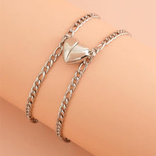 Load image into Gallery viewer, 2pcs /pair Magnet Attraction Stainless Steel Pendant Couple Bracelets Jewelry Titanium Steel Chain Bracelet Couples Bracelets For Women Men Stainless Steel Heart Magnet Bracelets For Couples