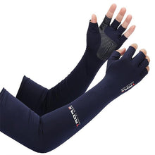 Load image into Gallery viewer, 2pcs Sport 5-finger Arm Sleeves One Size Compression Long Arm Cover Cycling Running Fishing Climbing Arm Cover Outdoor Sport Sun UV Protection Ice Cool Sleeves Comfortable Men Long Arm Covers