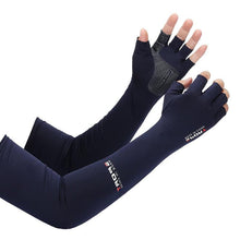Load image into Gallery viewer, 2pcs Sport 5-finger Arm Sleeves One Size Compression Long Arm Cover Cycling Running Fishing Climbing Arm Cover Outdoor Sport Sun UV Protection Ice Cool Sleeves Comfortable Men Long Arm Covers