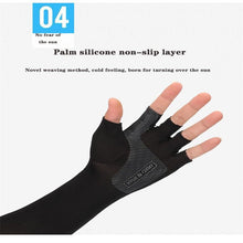 Load image into Gallery viewer, 2pcs Sport 5-finger Arm Sleeves One Size Compression Long Arm Cover Cycling Running Fishing Climbing Arm Cover Outdoor Sport Sun UV Protection Ice Cool Sleeves Comfortable Men Long Arm Covers