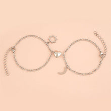 Load image into Gallery viewer, 2Pcs Sun Moon Charm Magnet Attraction Stainless Steel Bracelets For Couples Men Women Jewelry Couples Bracelets For Women Men Stainless Steel Heart Magnet Bracelets For Couples Matching Bracelets For Boyfriend And Girlfriend