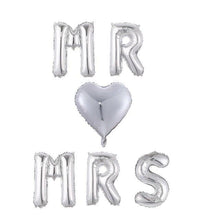Load image into Gallery viewer, 2pcs/lot Good Quality 36inch Round White and black Print Mr&Mrs Latex Balloons For Happy Wedding And Valentine's Day