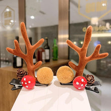 Load image into Gallery viewer, 2pcs/set Christmas Hair Clips For Girls Cute Deer Ear Hairpins Hairgrips Kids Christmas Antler Hairpin Barrette Fashion Hair Accessories For Women
