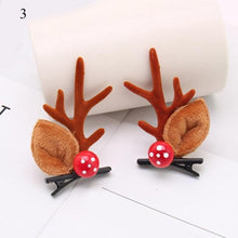 Load image into Gallery viewer, 2pcs/set Christmas Hair Clips For Girls Cute Deer Ear Hairpins Hairgrips Kids Christmas Antler Hairpin Barrette Fashion Hair Accessories For Women
