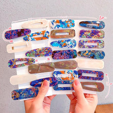 Load image into Gallery viewer, 2PCS/Set Fashion WomenElegant Acrylic Geometric Hairpin Sweet Girl Hair Clip Marble Textured Barrettes Headband Gorgeous Hair Accessories For Women