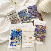 Load image into Gallery viewer, 2PCS/Set Fashion WomenElegant Acrylic Geometric Hairpin Sweet Girl Hair Clip Marble Textured Barrettes Headband Gorgeous Hair Accessories For Women