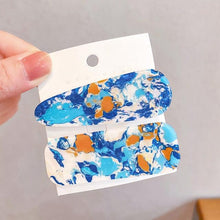 Load image into Gallery viewer, 2PCS/Set Fashion WomenElegant Acrylic Geometric Hairpin Sweet Girl Hair Clip Marble Textured Barrettes Headband Gorgeous Hair Accessories For Women