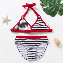 Load image into Gallery viewer, 3-16Y Cartoon Two-piece Girls Swimwear Ruffle Swimsuit Bikini Set One Shoulder Beachwear Princess Two Piece Bathing Suit Children Swimwear Girls Swimsuit Bikini Set