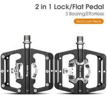 Load image into Gallery viewer, 3 Bearings Bicycle Pedals Ultralight Anti-Slip Road Bike Pedal Cycling Sealed Bearing Bike Pedals Mountain Bike Pedals Composite Bearing Bicycle Pedals With Wide Flat Platform