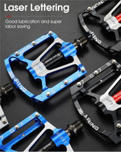 Load image into Gallery viewer, 3 Bearings Bicycle Pedals Ultralight Anti-Slip Road Bike Pedal Cycling Sealed Bearing Bike Pedals Mountain Bike Pedals Composite Bearing Bicycle Pedals With Wide Flat Platform