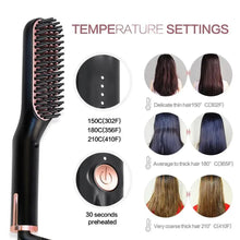 Load image into Gallery viewer, 3 IN 1 Multifunctional Hair Straightener Comb Hair Black Red Straightening Brush Portable Comb Fast Heating Men Beard Straightener For Traveling Perfect Gift For Adults