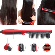 Load image into Gallery viewer, 3 IN 1 Multifunctional Hair Straightener Comb Hair Black Red Straightening Brush Portable Comb Fast Heating Men Beard Straightener For Traveling Perfect Gift For Adults