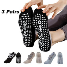 Load image into Gallery viewer, 3 Pairs Yoga Socks For Women Non-Slip Grips Straps For Added Balance And Stability Ideal For Pilates Pure Barre Ballet Dance Barefoot Workout