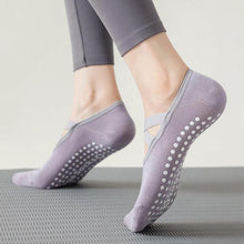 Load image into Gallery viewer, 3 Pairs Yoga Socks For Women Non-Slip Grips Straps For Added Balance And Stability Ideal For Pilates Pure Barre Ballet Dance Barefoot Workout
