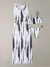 Load image into Gallery viewer, 3 Pieces Set High Neck Swimwear Female Swimsuit Cover-Ups For Women Skirts Bikini Halter Triangle Bathing Suit Maxi Dress Bikini Cover Up