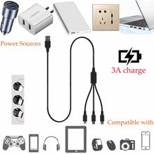 Load image into Gallery viewer, 3 port LED Display High Speed Wall Charger White + 3 in 1 Cable Combo