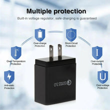 Load image into Gallery viewer, 3 port LED Display High Speed Wall Charger White + 3 in 1 Cable Combo
