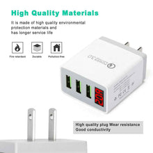 Load image into Gallery viewer, 3-Port Quick Charge 3.0 USB Wall Charger with LED Display