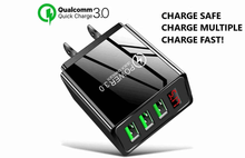 Load image into Gallery viewer, 3-Port Quick Charge 3.0 USB Wall Charger with LED Display