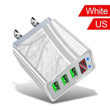 Load image into Gallery viewer, 3-Port Quick Charge 3.0 USB Wall Charger with LED Display